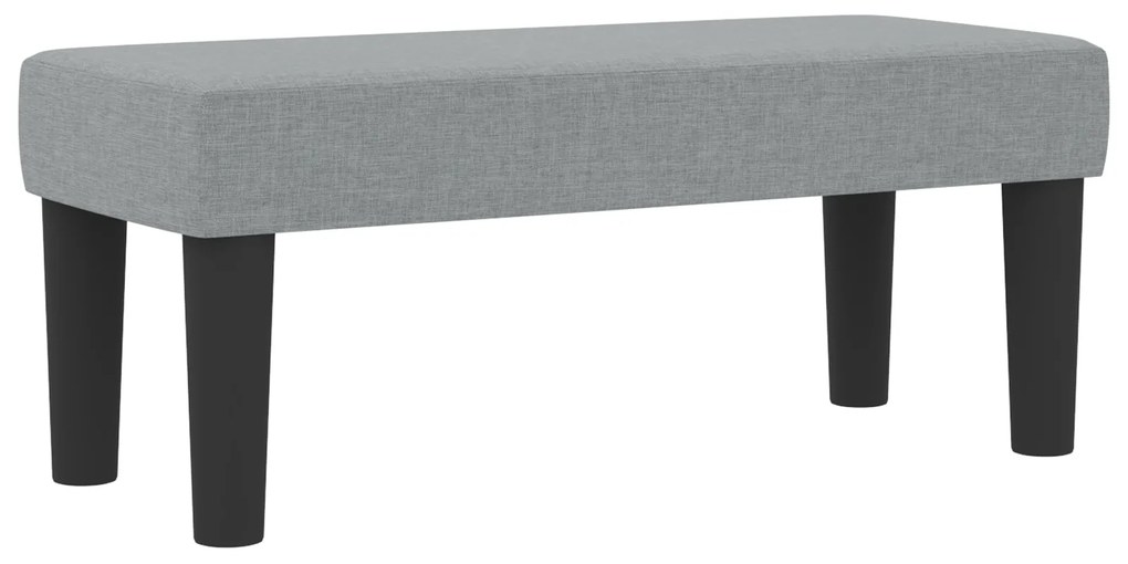 Cama Box Spring com Colchão e Banco Cinza Claro 90x190 cm Tecido
