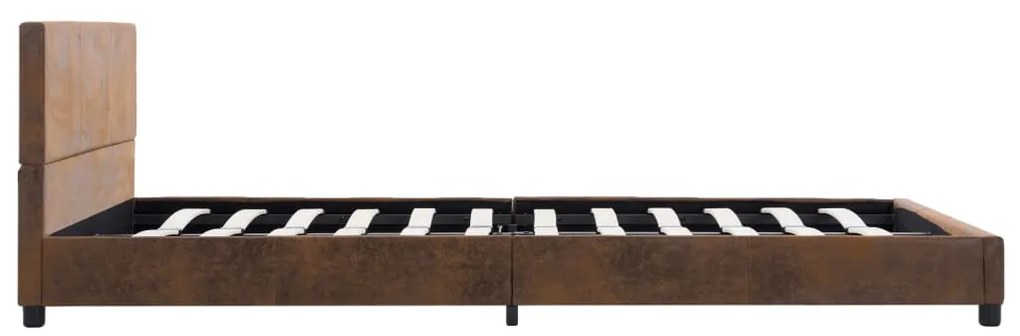 Estrutura de cama 120x200 cm camurça artificial castanho