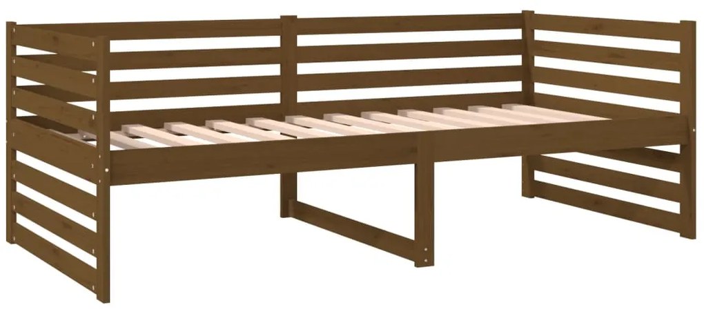 Sofá-cama 90x190 cm madeira de pinho maciça castanho mel