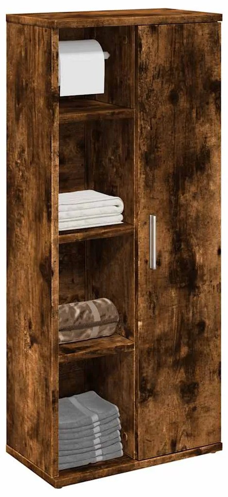 Móvel p/casa banho c/suporte rolos 39x22x90 cm carvalho fumado