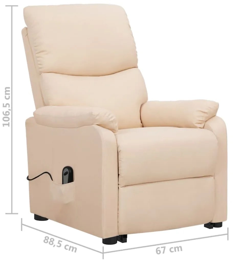 Poltrona elevatória tecido cor creme