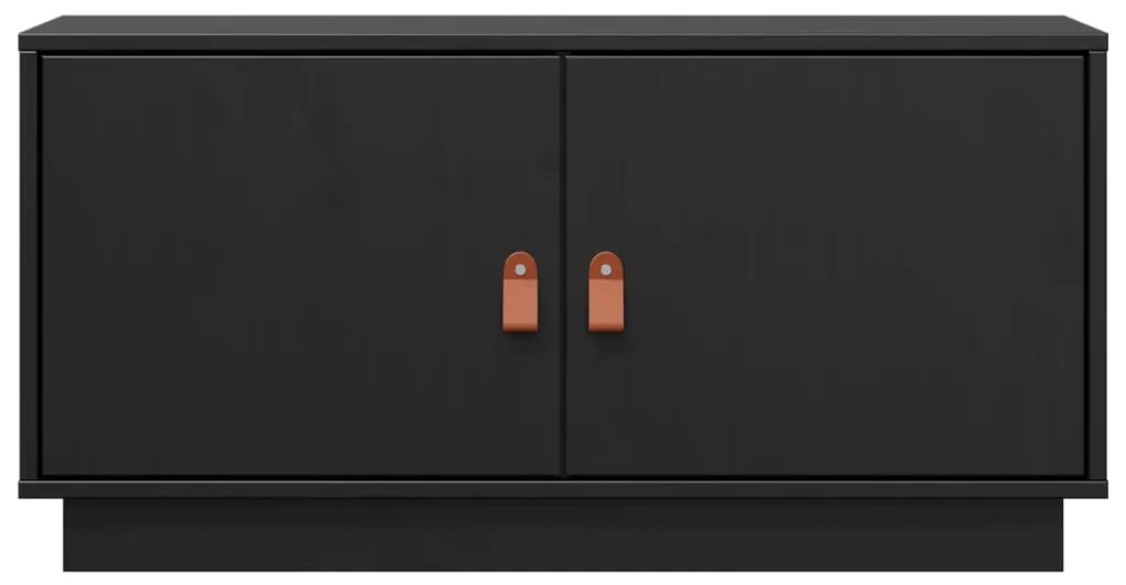 Móvel de TV 80x34x40 cm madeira de pinho maciça preto