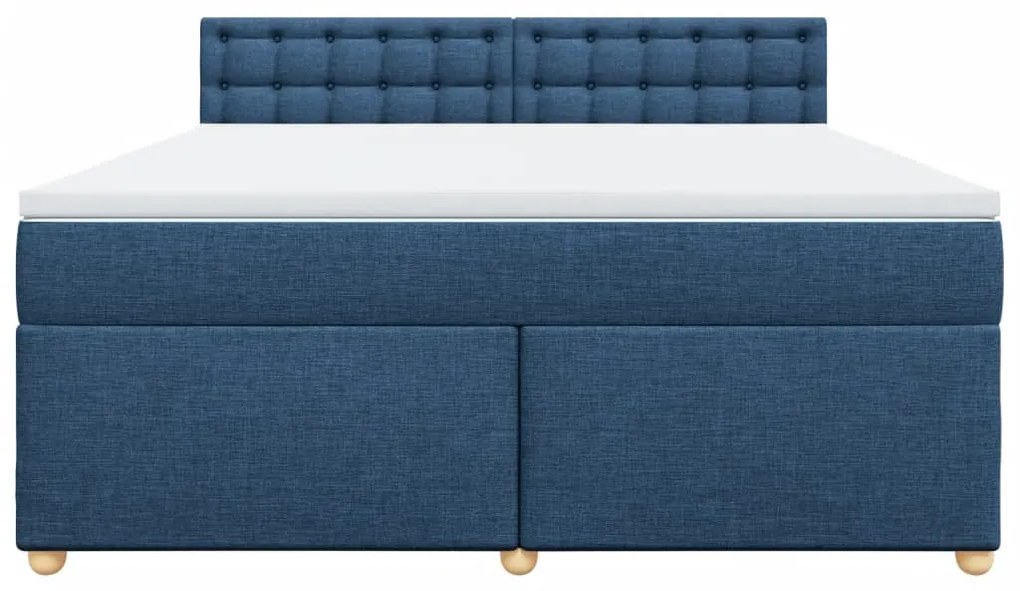 Cama com molas/colchão 180x200 cm tecido azul