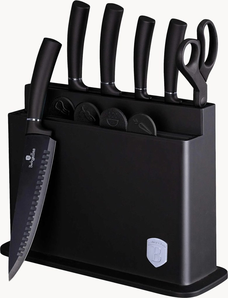 Conjunto de facas em aço inoxidável com suporte e tábua de cortar Berlinger Haus, conjunto de 11