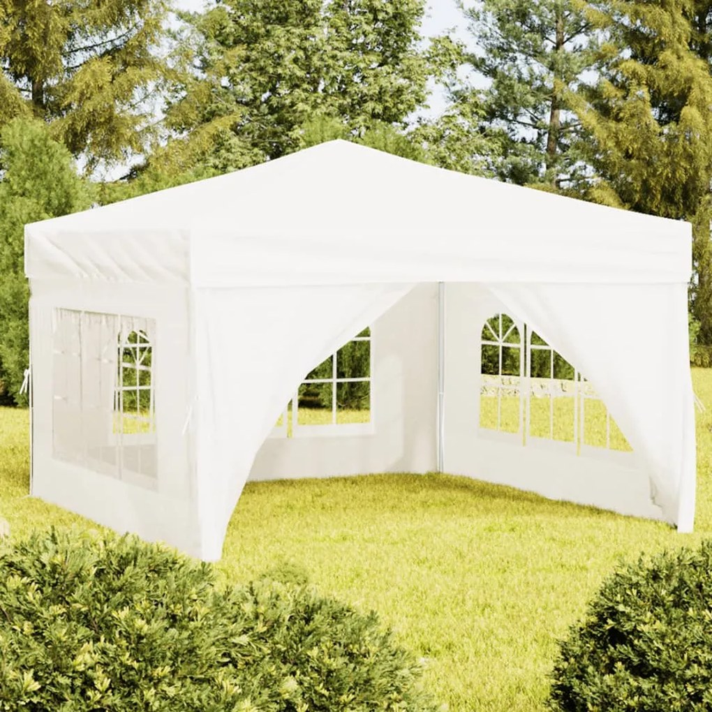 93524 vidaXL Tenda para festas dobrável com paredes laterais 3x3 m branco
