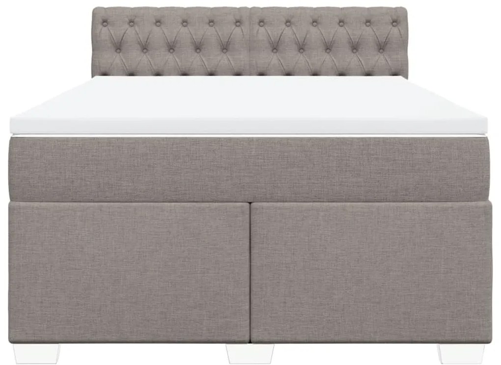 Cama com molas/colchão 140x200 cm tecido castanho-acinzentado