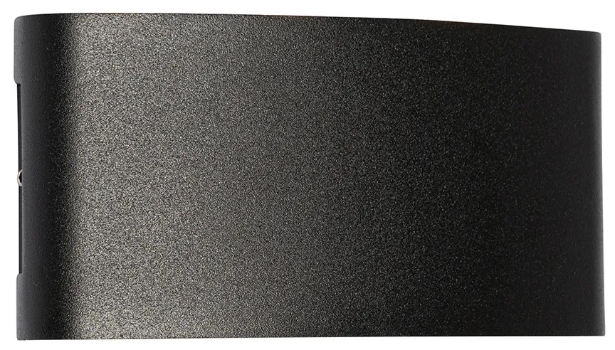 Candeeiro de parede exterior preto com LED 6 luzes IP54 - Silly Moderno