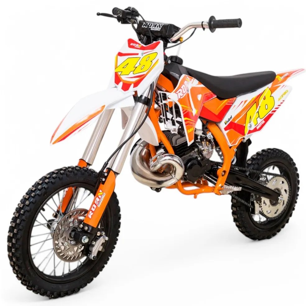 MINI MOTO Crianças MINICROSS gasolina 50cc 9cv Roan 50K 14/12" arranque a pedal Laranja