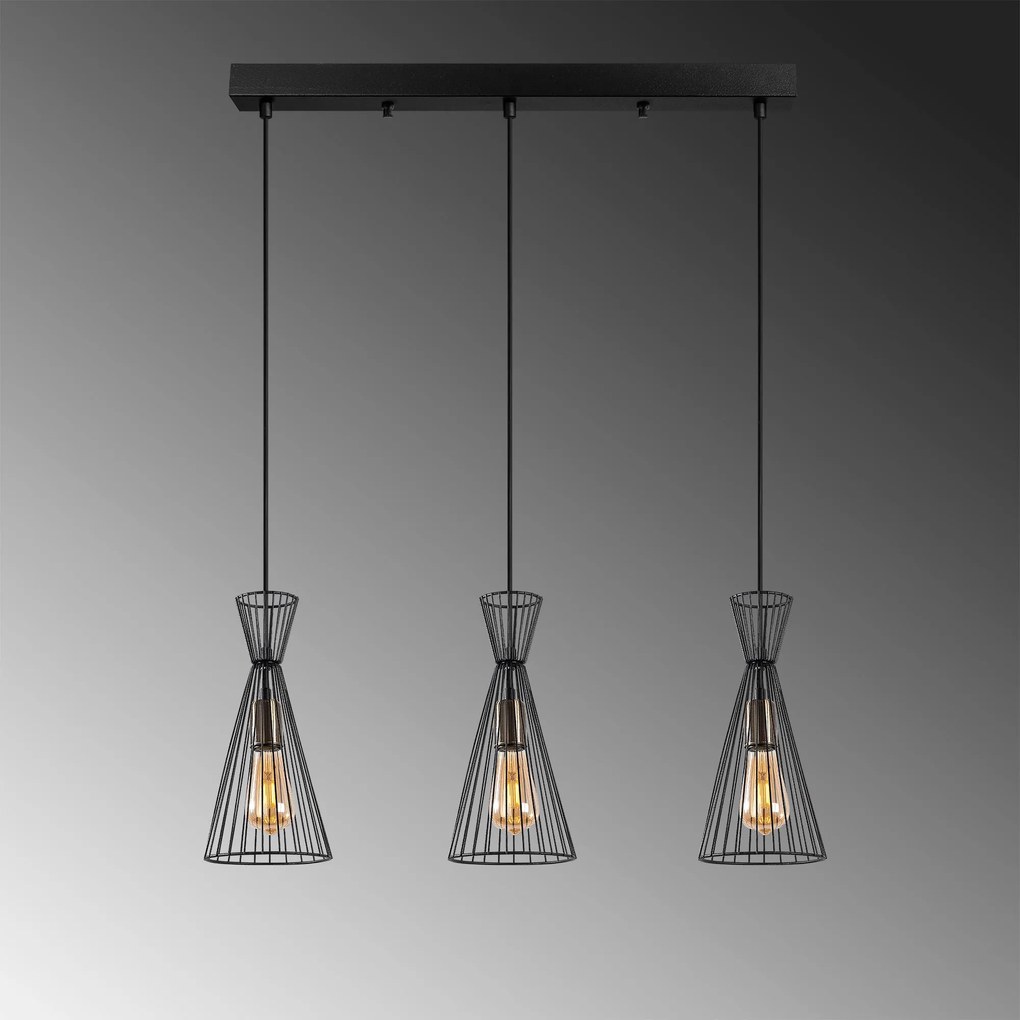 Chandelier Teltom – Preto Antigo – 68 x 15 x 125 cm