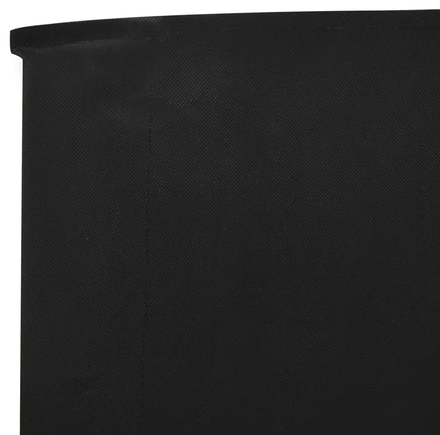 Para-vento com 9 painéis em tecido 1200x120 cm preto