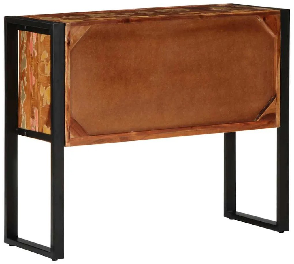 Armário consola multicor 90x35x75 cm madeira maciça recuperada