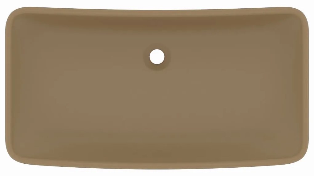 Lavatório luxuoso retangular 71x38 cm cerâmica creme mate