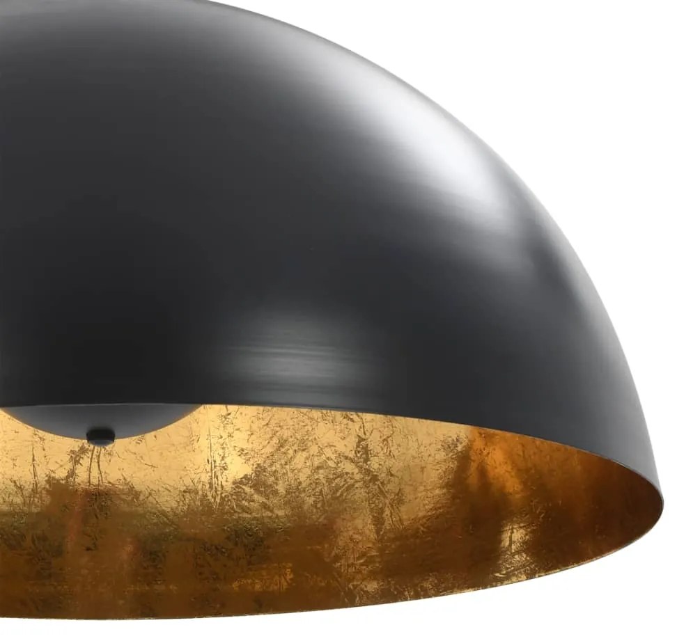 Candeeiros de teto 2 pcs semiesférico 50 cm E27 preto e dourado