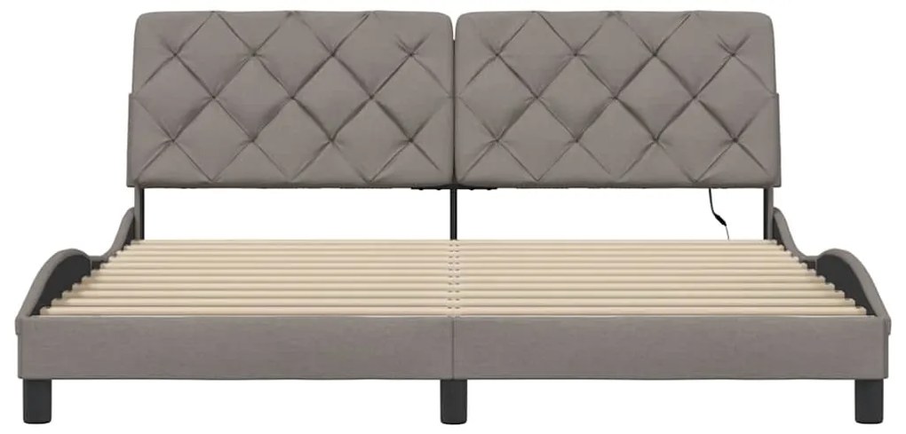 Estrutura de cama com LED sem colchão 180x200 cm tecido
