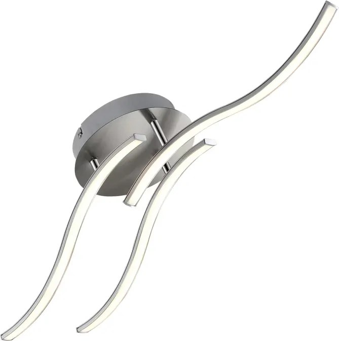 Candeeiro de teto LED Tripple bolge com 3 lâmpadas 66 x 38 x 17 cm Prateado