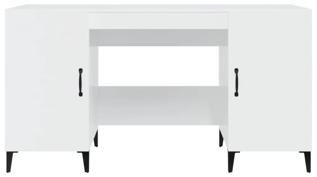 Secretária 140x50x75 cm derivados de madeira branco brilhante