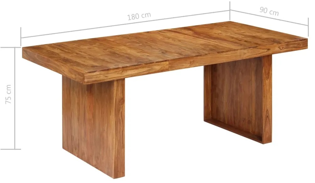 Mesa de jantar 180x90x75 cm madeira de acácia maciça