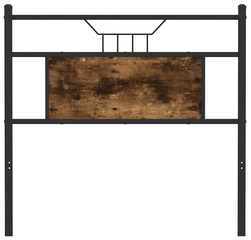 Cabeceira de cama 90 cm derivados madeira/aço carvalho fumado