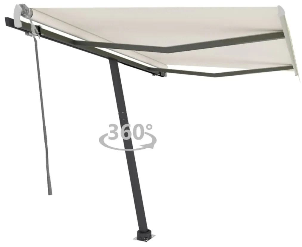 vidaXL Toldo retrátil manual independente 350x250 cm cor creme