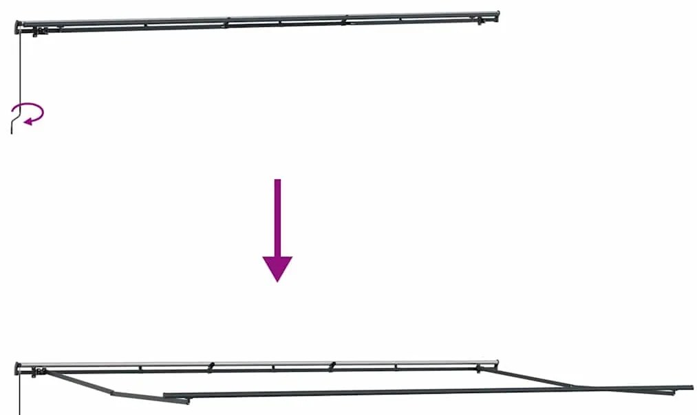 Toldo Manual Bege 600 × 300 cm Poliéster e Alumínio