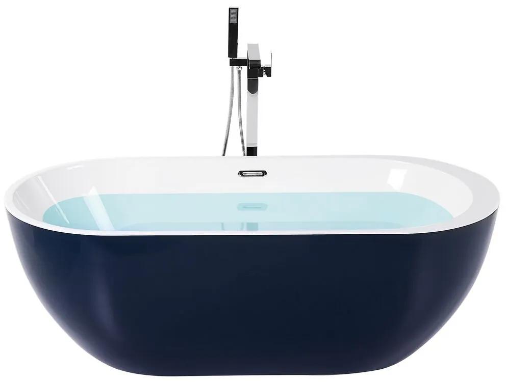 Banheira autónoma em acrílico azul marinho 170 cm NEVIS Beliani