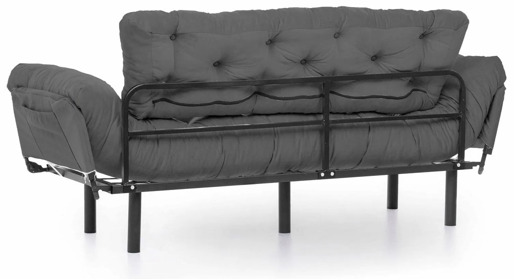 Sofá-Cama de 3 Lugares Nitta – Cinzento – 185x85x70 cm