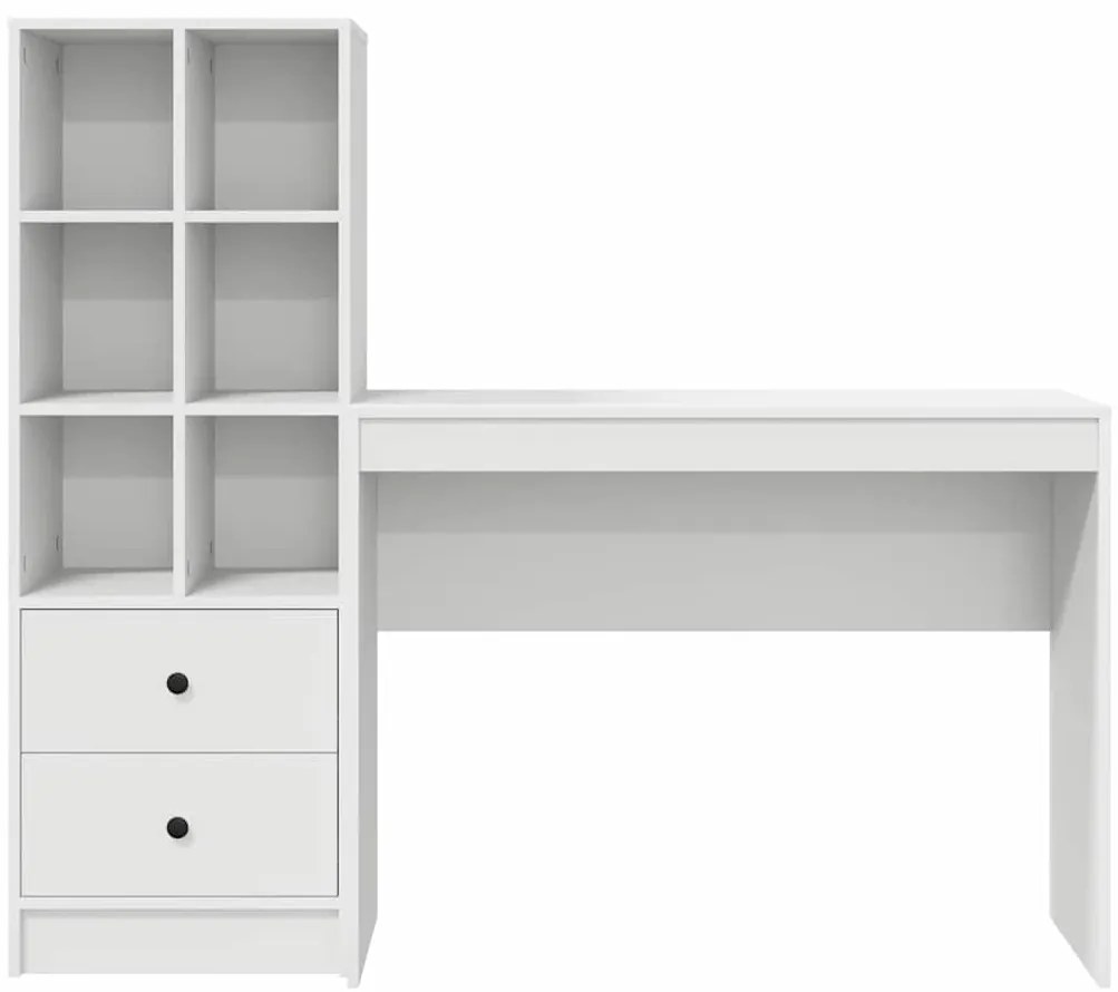 Mesa com Armazenamento Branca de Madeira Ingenheirada