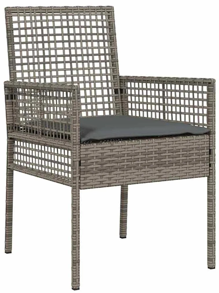 Conjunto de Bistro de Jardim de 3 Peças com Almofadas Cinzento em Ratt