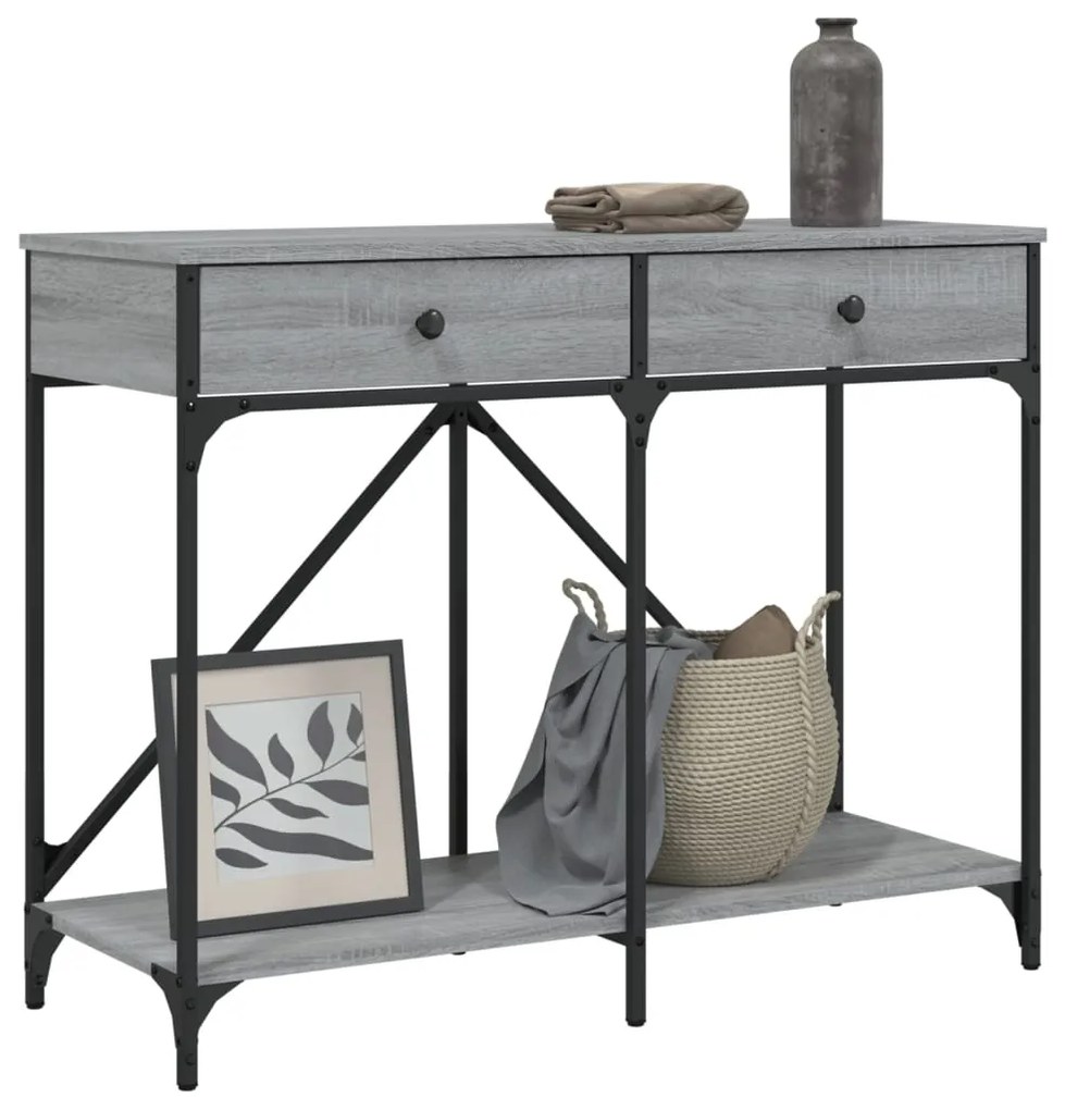 Mesa consola 100x39x78,5 cm derivados madeira cinzento sonoma