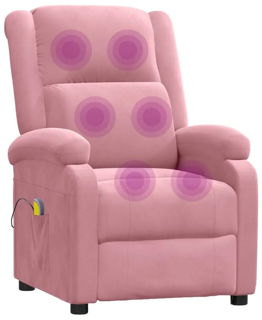 Poltrona de massagens veludo rosa