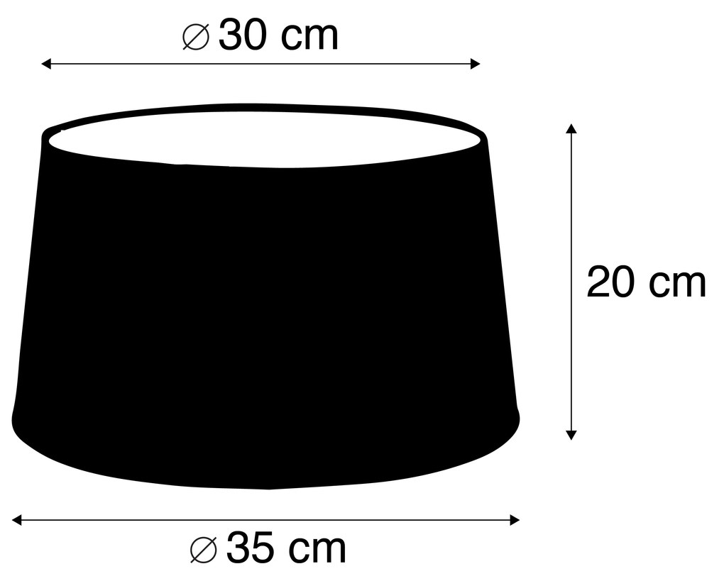 Abajur de Linho Taupe Redondo Angulado 35/30/18