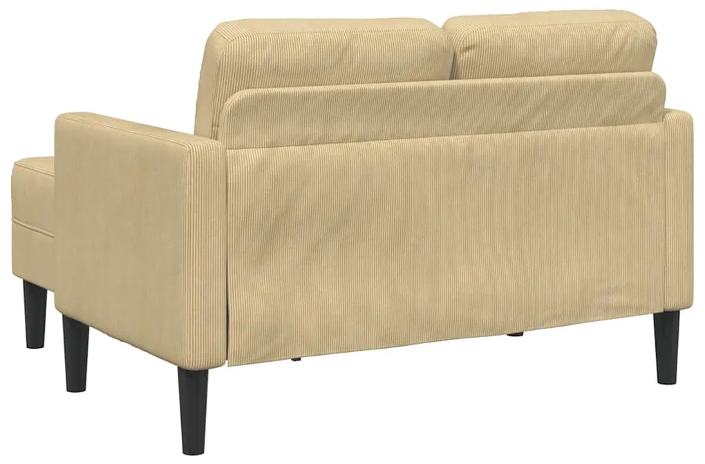 Sofá 2 lugares com Chaise em L 125cm linho verde-claro cinzento