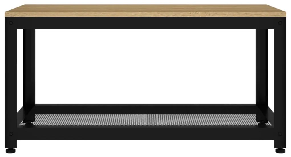 Mesa de centro 90x45x45 cm MDF e ferro castanho-claro e preto
