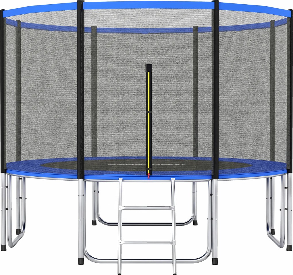 SPORTNOW Trampolim para Crianças Exterior Ø366 cm com Rede de Segurança Escada Acolchoamento de Molas Azul | Aosom Portugal
