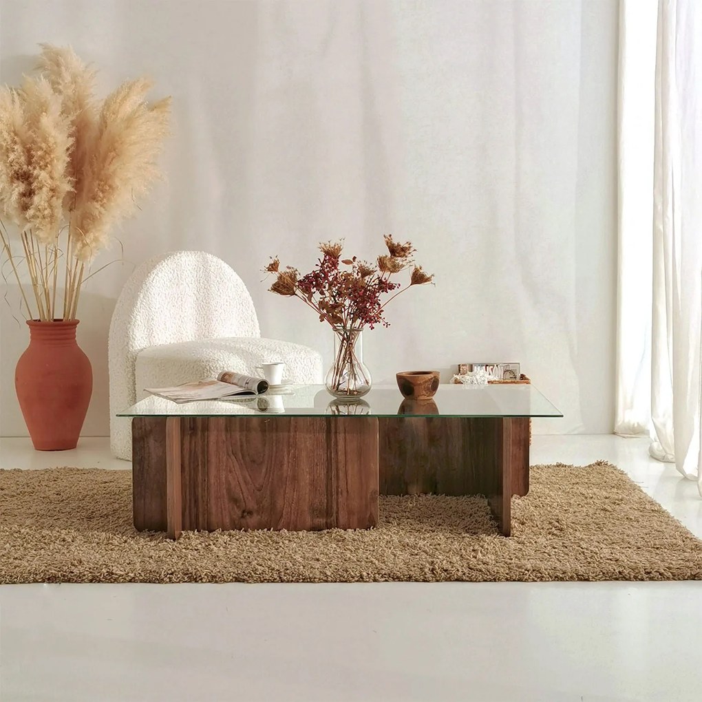 Mesa de Café Escape - Cor Nogueira - 105cm x 30cm x 65cm
