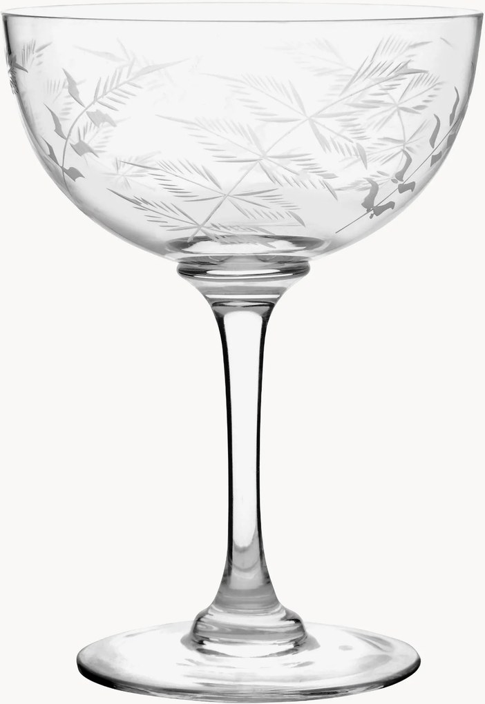 Taças de champanhe em cristal artesanal Fern, conjunto de 6