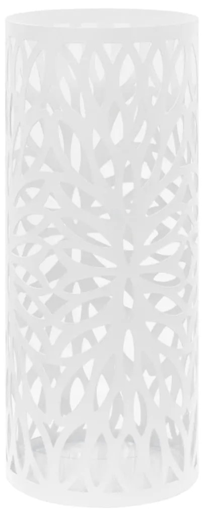 Suporte para guarda-chuvas com folhas em aço branco