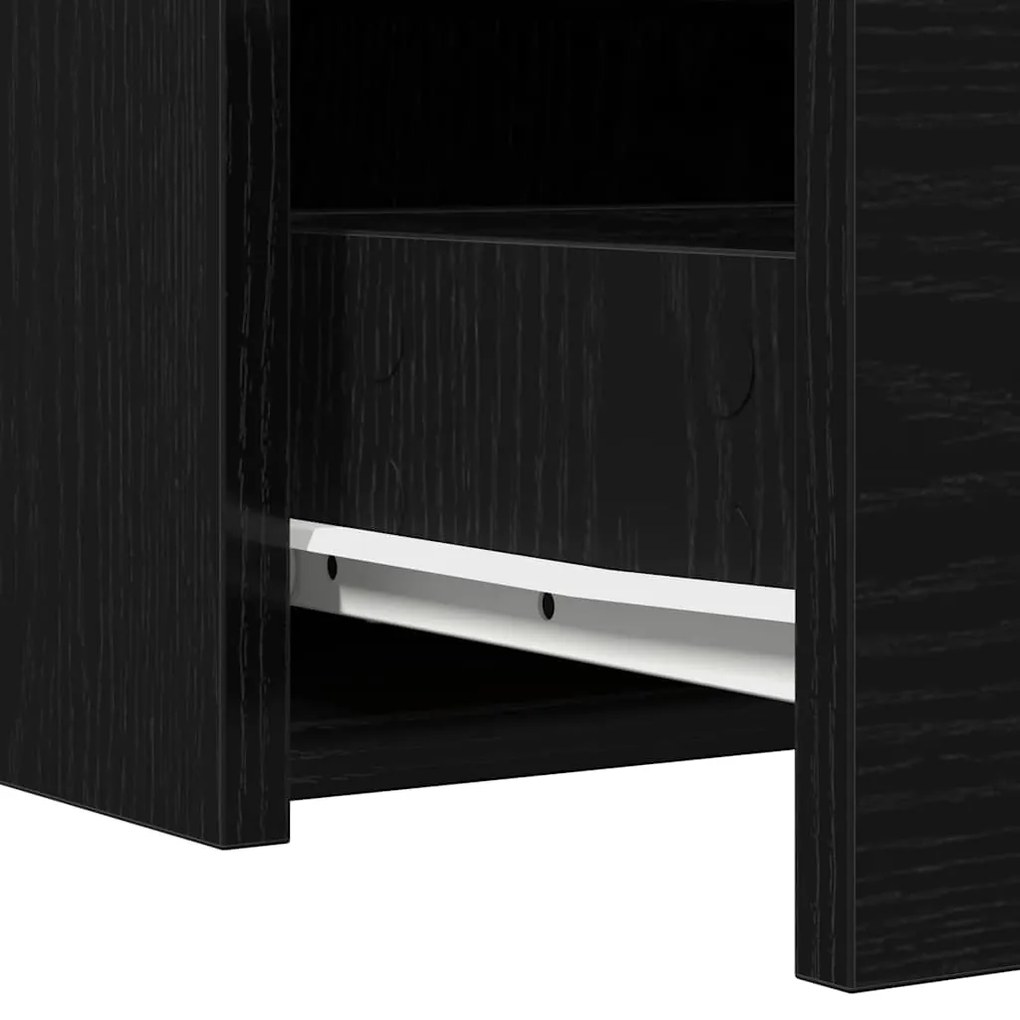 Mesa de Maquilhagem Suspensa Carvalho Preto 83x40x70 cm