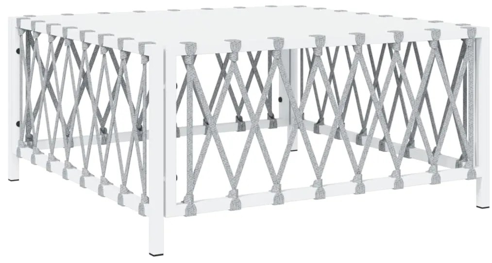 5 pcs conjunto lounge de jardim com almofadões aço branco