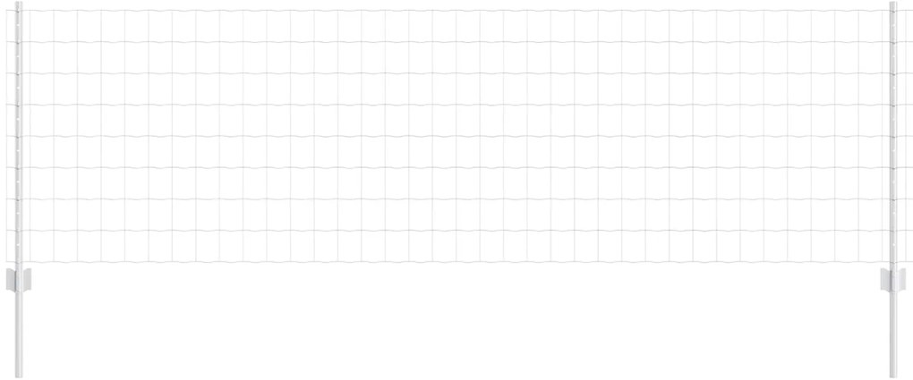 vidaXL Cerca e Poste Prateado 0,8 x 25 m Aço