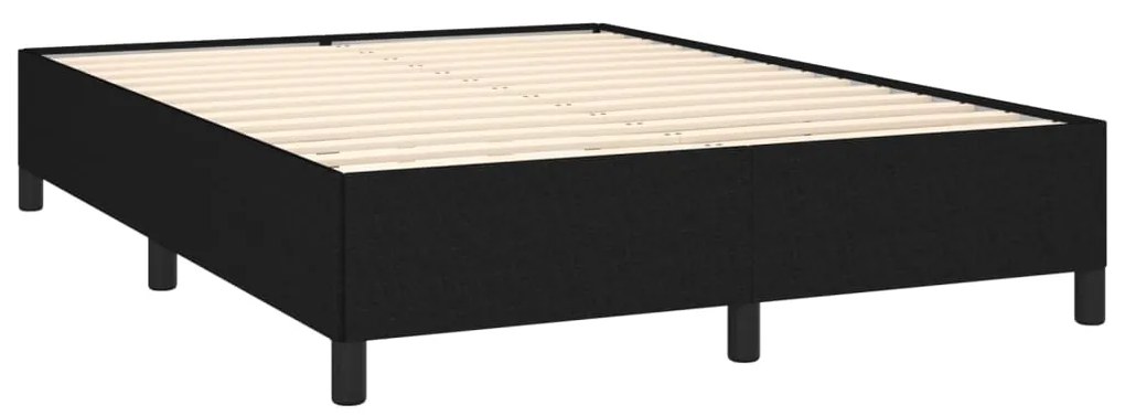 Estrutura de cama sem colchão 140x200 cm tecido preto