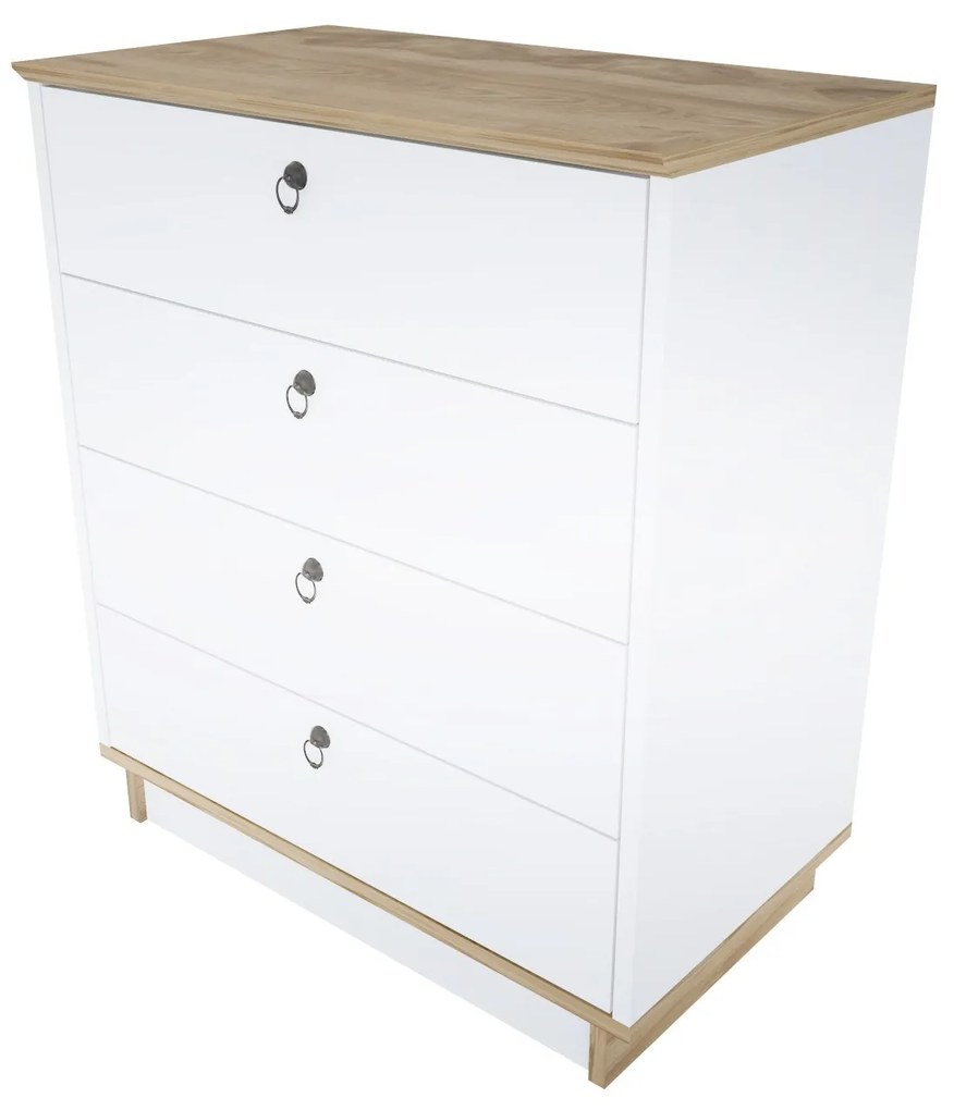 Cómoda Sahra – Branco Carvalho – 72x83,1x42 cm