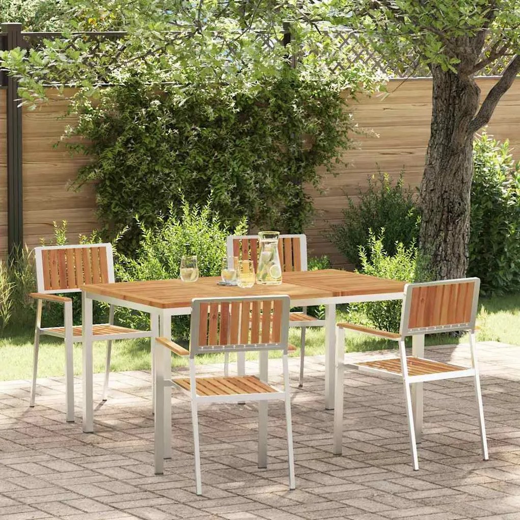 Conjunto de Jantar de 5 Peças de Jardim vidaXL em Madeira de Acácia