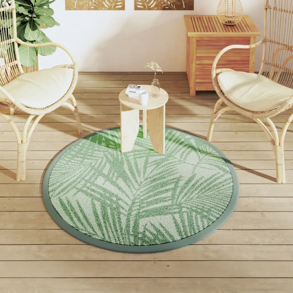 Tapete de exterior Ø120 cm ARAKIL PP Verde