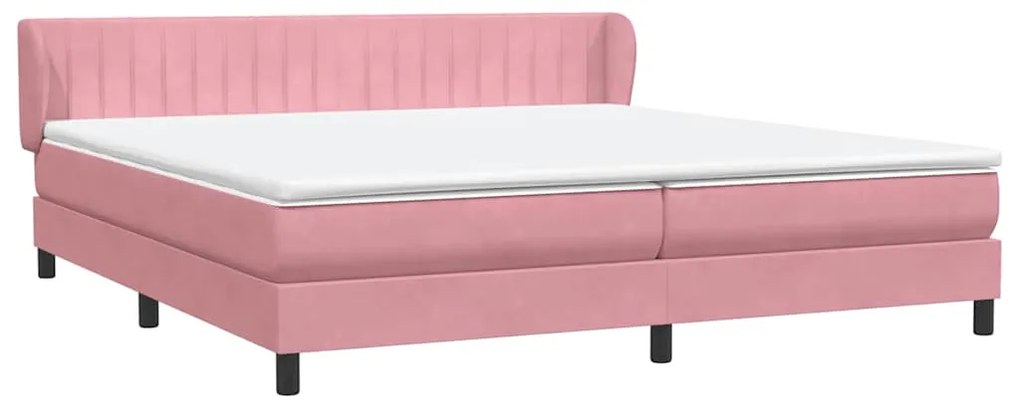 Cama com molas colchões 200x210 cm veludo rosa