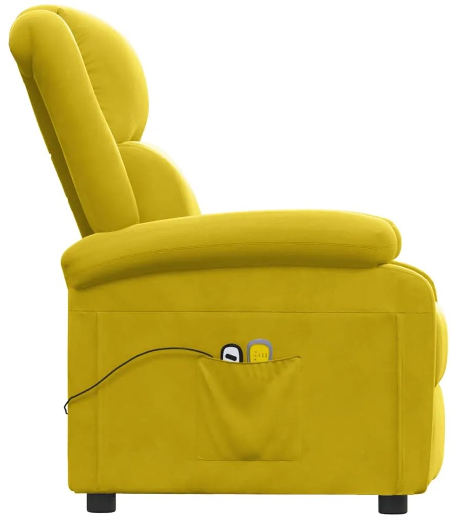 Poltrona de massagens elétrica veludo amarelo