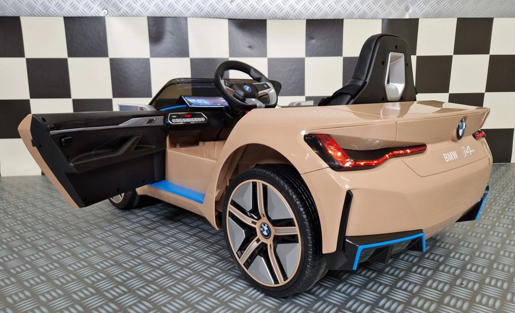 Carro eletrico bateria crianças BMW i4 12V Bege