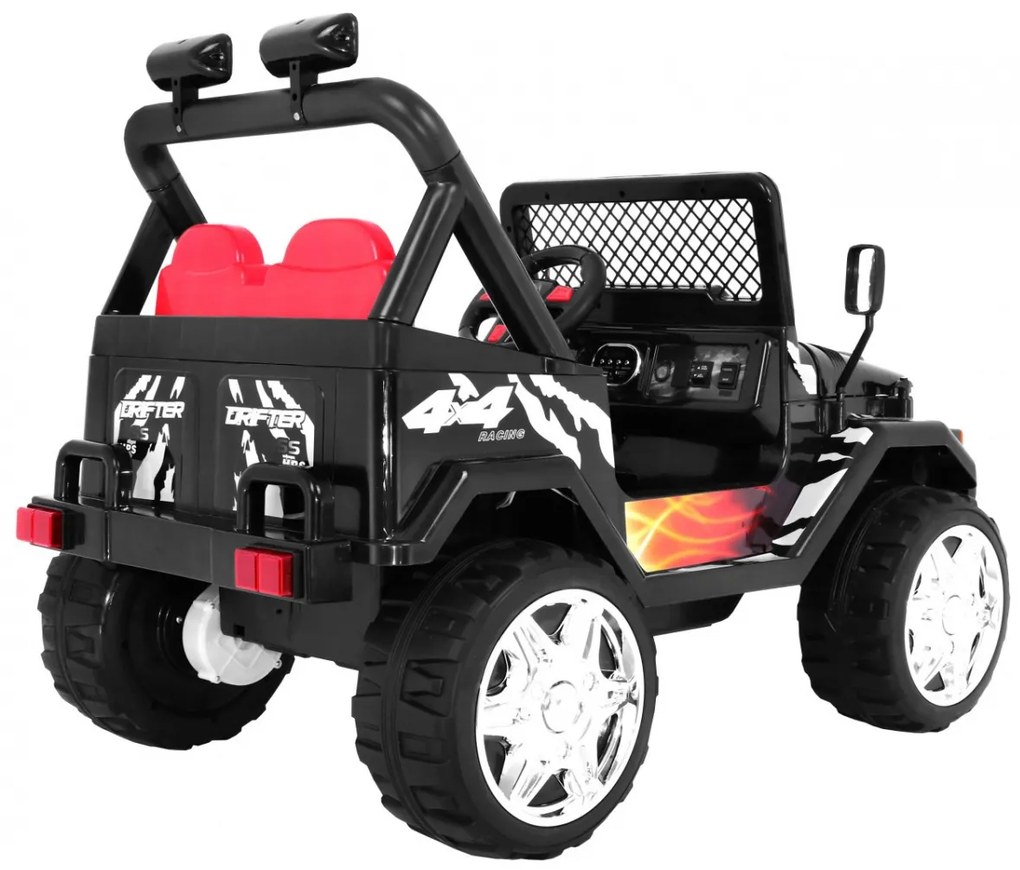 Jipe elétrico para Crianças 12V RAPTOR Drifter Rodas de EVA Preto