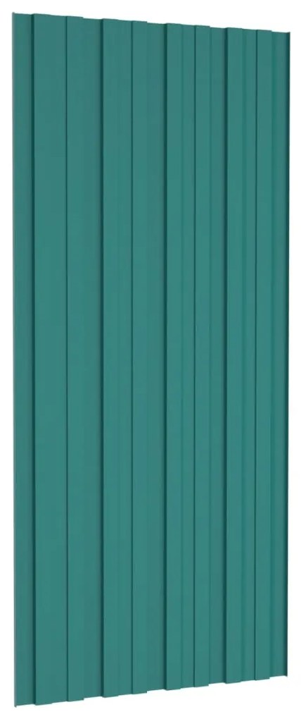 Painéis de telhado 12 pcs 100x45 cm aço galvanizado verde
