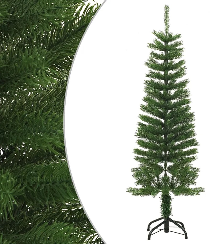 vidaXL Árvore de Natal artificial fina com suporte PE 120 cm